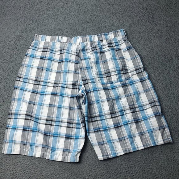 American Heritage Plaid Shorts Blue Gray Mens 40 Measured - Picture 2 of 7